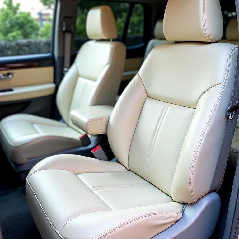 Pristine and clean seats of the Toyota Alphard after cleaning.