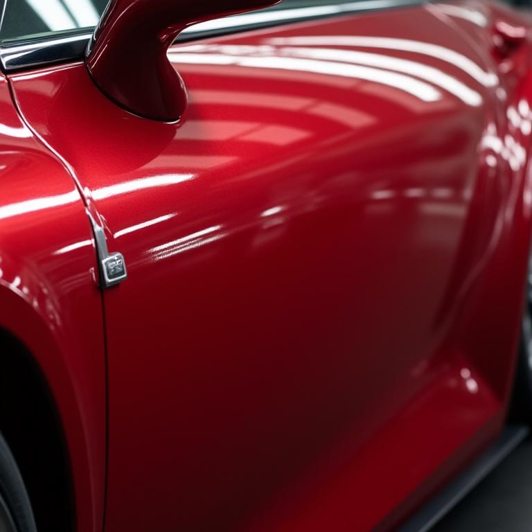 Deep, glossy, mirror-like finish on the Lexus after detailing.